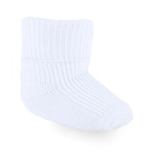 PRS03-W: White 2 Pack Premature Turnover Socks